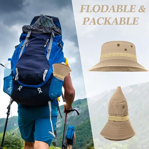 30 Pcs Bucket Hat Bulk Wide Brim Boonie Hats Safari Fishing Hat Sun Hat with Chin Strap for Men Women Hiking Travel Golf Military Beach Beige in Saudi Arabia
