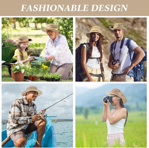 30 Pcs Bucket Hat Bulk Wide Brim Boonie Hats Safari Fishing Hat Sun Hat with Chin Strap for Men Women Hiking Travel Golf Military Beach Beige in Saudi Arabia