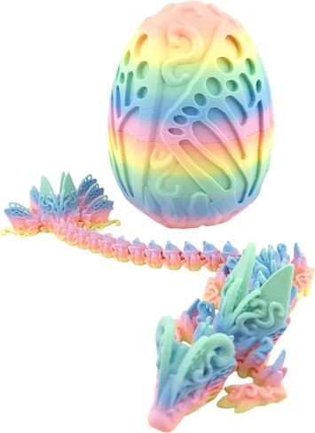 3D Printed Articulated Pastel Rainbow Butterfly Dragon, Home/Office/Desktop Decor, Flexible Sensory Toy, Unique Gift, Insect Lover Gift. (9.5 Inch Dragon Only) in Kuwait