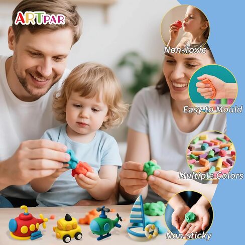 A‌rtpar Air Dry Clay 156 Colore ، Mody Magic Clay for Kids Bulk Kit ، Soft and غير لزجة ، فنية وحرف لاصقة لمشاريع الفصول الدراسية ، ألعاب عائلة الإبداع للألعاب الإبداعية للبنين والبنات in Kuwait