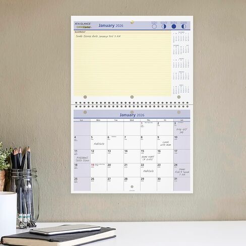 AT-A-GLANCE 2026 Wall & Desk Calendar, Monthly, 11" x 8", Small, Daily Blocks 1.25" x 1.25", QuickNotes (PM502826) in Saudi Arabia