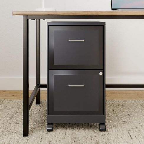 STAPLES 2-Drawer Vertical File Cabinet, Letter Size Documents, Lockable & Mobile, 18.9" D x 14.3" W x 26.3" H, White in Kuwait