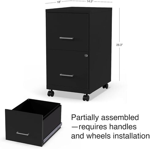 STAPLES 2-Drawer Vertical File Cabinet, Letter Size Documents, Lockable & Mobile, 18.9" D x 14.3" W x 26.3" H, White in Kuwait