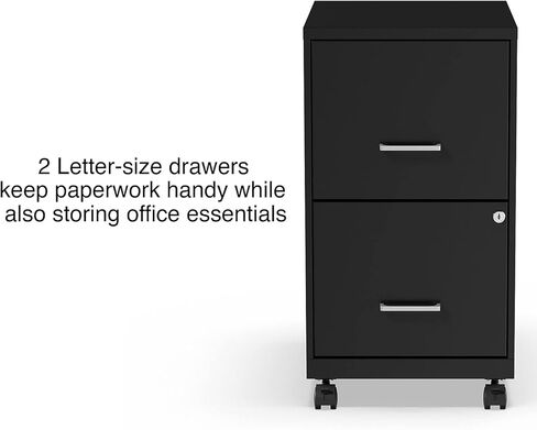 STAPLES 2-Drawer Vertical File Cabinet, Letter Size Documents, Lockable & Mobile, 18.9" D x 14.3" W x 26.3" H, White in Kuwait