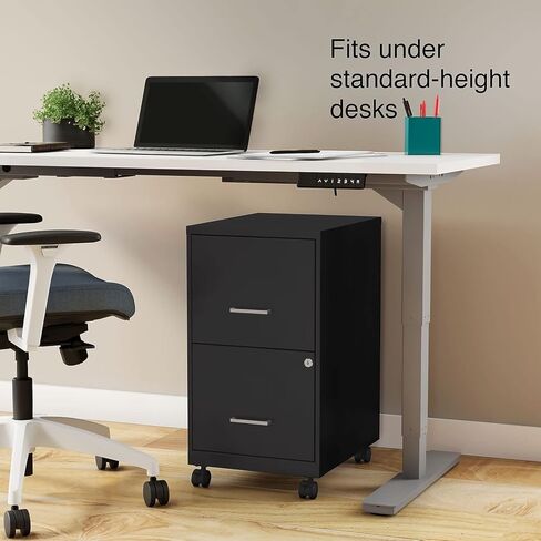 STAPLES 2-Drawer Vertical File Cabinet, Letter Size Documents, Lockable & Mobile, 18.9" D x 14.3" W x 26.3" H, White in Kuwait