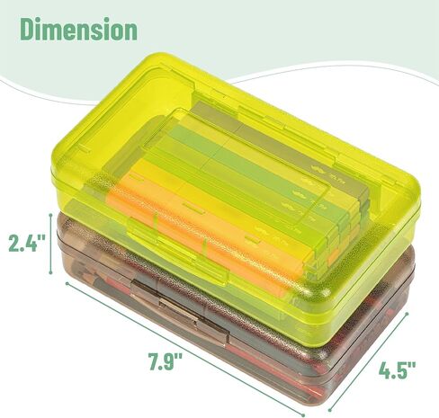 Mr. Pen- Pencil Box, 2 Pack, Assorted Color for Kids, Plastic Hard Pencil Case, School Supply Crayon Small Storage Box in Kuwait