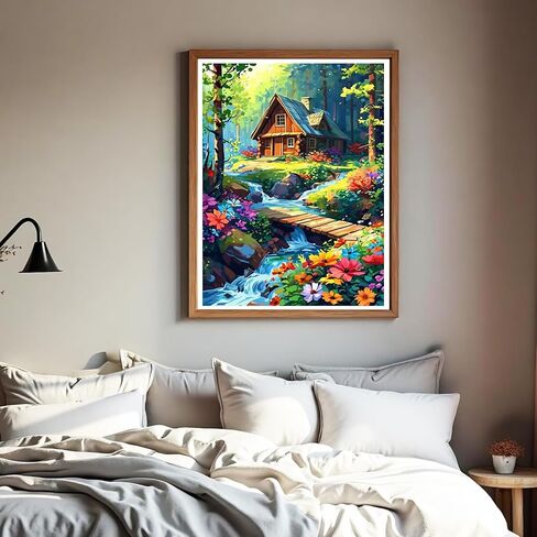 مجموعات الرسم الماسي 5D للبالغين المبتدئين Mountain Flower Diy Diamond Art Kits مع أدوات تدريبات كاملة مستديرة من النقاط الماس Craft Paint بواسطة Diamonds Gem Art for Home Wall Decords (16 "x12") (DP1795) in Saudi Arabia
