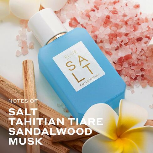Ellis Brooklyn Salt Eau de Parfum ، عطر مع أمبرغريس ، تاهيتيان تيار ، يلانج يلانج وخشب الصندل - رائحة استوائية ، رائحة حسية للنساء - نباتي خالي من القسوة ، 50 مل / 1.7 أوقية. in Saudi Arabia