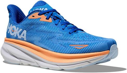 Hoka Men's Clifton 9 Sneaker, Black/White, 9 Wide in Saudi Arabia