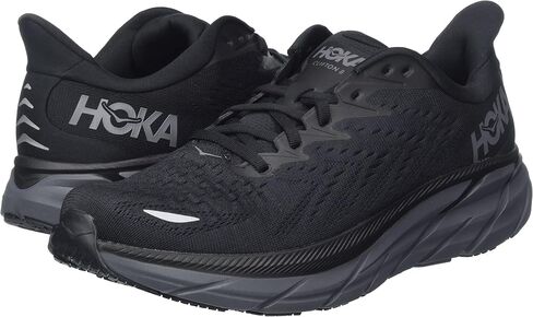 حذاء رياضي رجالي من Hoka Clifton 9، أسود/أبيض، 9 عرض in Saudi Arabia
