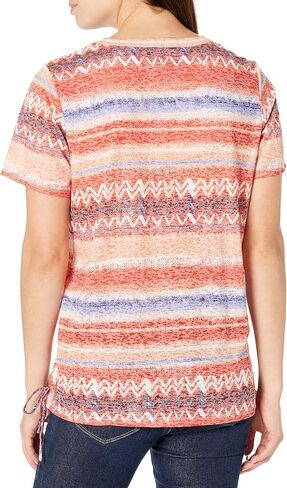 Erika Women's Beth Burnout Side Tie Short Sleeve Top in Saudi Arabia