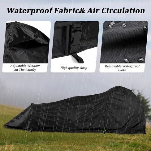 خيمة شخص واحد، خيمة بيفي منبثقة لشخص واحد، خيمة بيفي خفيفة للغاية للتخييم وحقائب الظهر والرحلات، خيمة الظهر مع ذبابة المطر، مقاومة للمطر ومقاومة للماء in Kuwait