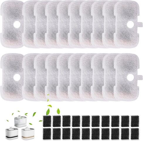 SORON 20 Packs Filter Replacement Compatible with PETLIBRO Cat Water Fountain PLWF005/PLWF105/PLWF115, Upgrade Replacement Filters Fit Pet libro Pet Water Fountain, Easy to Install in Saudi Arabia