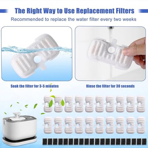 SORON 20 Packs Filter Replacement Compatible with PETLIBRO Cat Water Fountain PLWF005/PLWF105/PLWF115, Upgrade Replacement Filters Fit Pet libro Pet Water Fountain, Easy to Install in Saudi Arabia