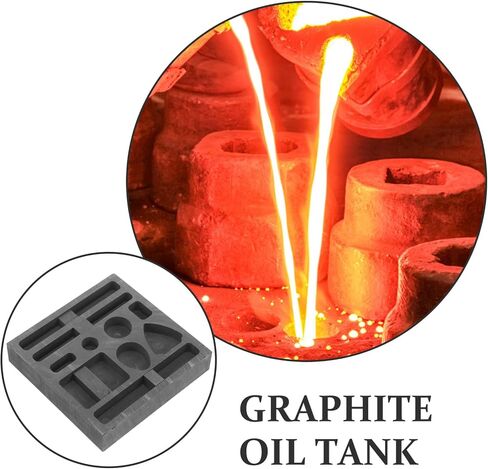 Operitacx Graphite Molds for Casting Metal, 10-in-1 Graphite Ingot Mold for Melting Jewelry Gold Silver Brass Zinc Aluminum in Kuwait