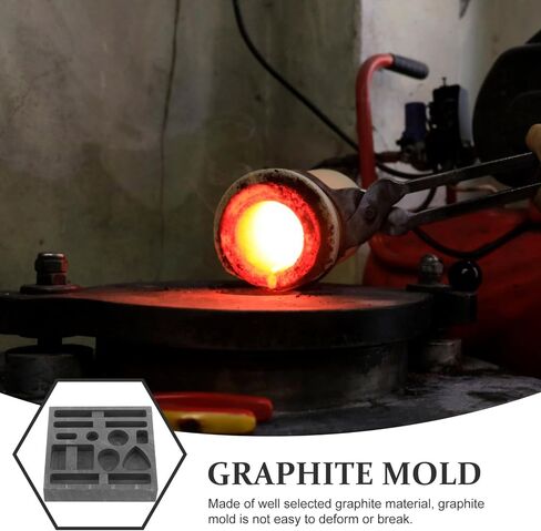 Operitacx Graphite Molds for Casting Metal, 10-in-1 Graphite Ingot Mold for Melting Jewelry Gold Silver Brass Zinc Aluminum in Kuwait