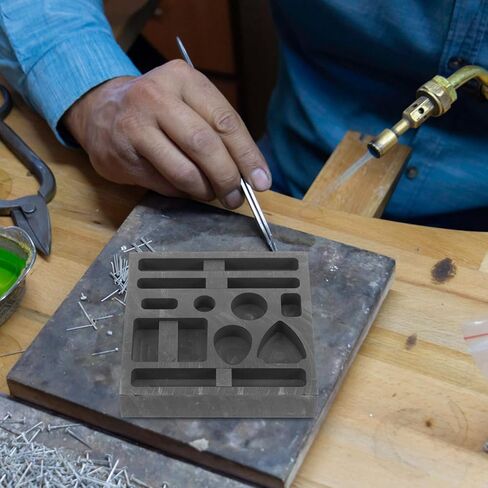 Operitacx Graphite Molds for Casting Metal, 10-in-1 Graphite Ingot Mold for Melting Jewelry Gold Silver Brass Zinc Aluminum in Kuwait