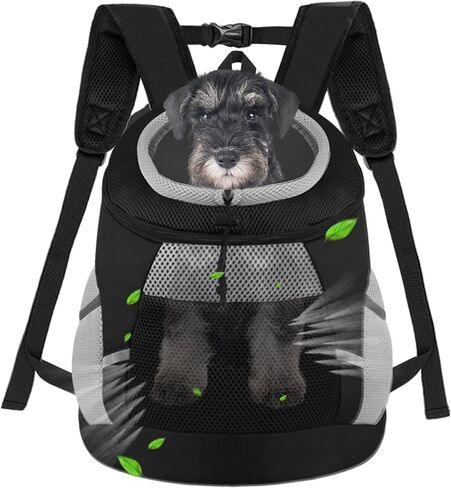 SMONT Dog Backpack Carrier Pet Lightweight Dog Carrier Backpack Small Dog Front Backpack Breathable Dog Carriers for Small Dogs with Safety Belt for Outdoor Hiking Travel Use M (7-14 lbs) Black in Saudi Arabia