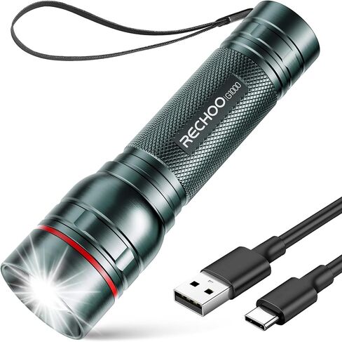 Rechargeable Flashlights High Lumens, G1000 Super Bright Flash Light, Small Zoomable LED Flashlight with 3 Lighting Modes, Portable Tactical Flashlight for Camping Essentials (Battery Included)-Green in Saudi Arabia