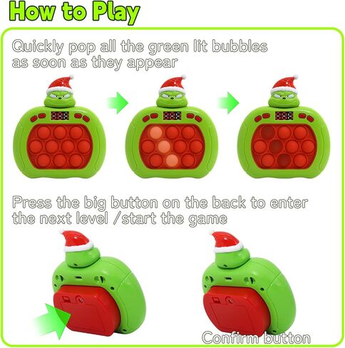 Quick Push Bubble Game,POP Toy Fast Push Game,Quick Push Pop Fidget Toys for Kids 3-12 Years Old,6 Game Mode Upgrades,Handheld Puzzle Games for Halloween and Christmas,Sensory Toys (Unicorn) in Kuwait