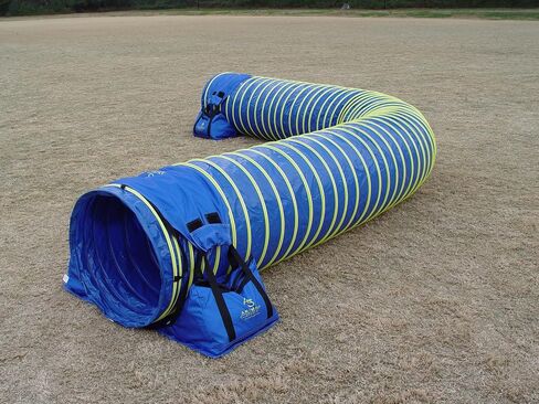 20' Heavy Duty Dog Agility Tunnel with 2 Sets of Tiedown System, Competition & Training, Multiple Colors, 2 Lengths (Blue) in Saudi Arabia