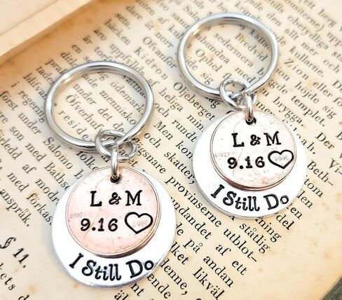 I Still Do, Lucky Copper Penny Charm, Heart Stamp, Anniversary Gift Years 1950-2025, Love Gift, Gift for Wife, Gift for Husband in Saudi Arabia