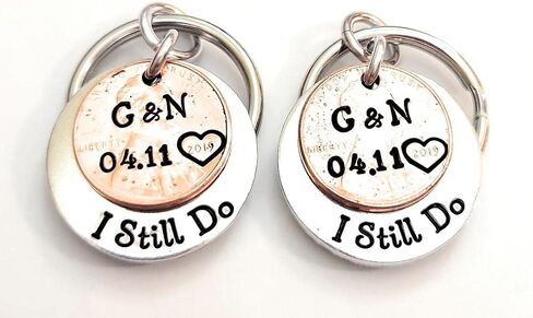 I Still Do, Lucky Copper Penny Charm, Heart Stamp, Anniversary Gift Years 1950-2025, Love Gift, Gift for Wife, Gift for Husband in Saudi Arabia