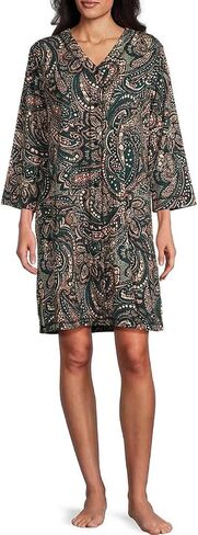 Miss Elaine Women's Interlock Knit Robe, Snap Front and Short Sleeves, Two Front Pockets, Sleepwear and Loungewear in Kuwait