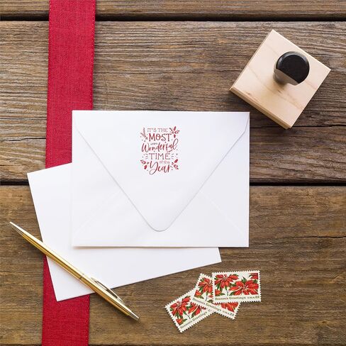 Christmas Holiday Word Phrases Sentiment Wooden Stamp with Handle, Rubber Stamp for DIY Card Making, Crafting, Scrapbooking or Journaling, Calligraphy Word Art Merry Christmas (Design #11) in Saudi Arabia