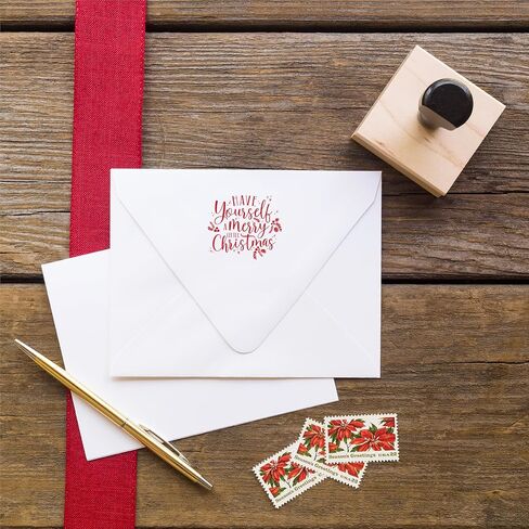Christmas Holiday Word Phrases Sentiment Wooden Stamp with Handle, Rubber Stamp for DIY Card Making, Crafting, Scrapbooking or Journaling, Calligraphy Word Art Merry Christmas (Design #11) in Saudi Arabia