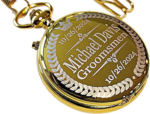 Men's pocket watch, Personalized engraving multi-function watch set, wedding, anniversary, gift for him, laser engraved. (Rose gold) in Saudi Arabia