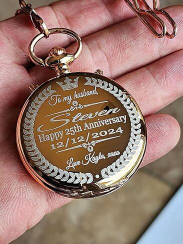 Men's pocket watch, Personalized engraving multi-function watch set, wedding, anniversary, gift for him, laser engraved. (Rose gold) in Saudi Arabia