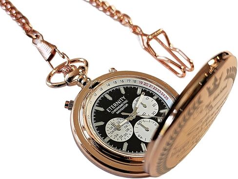 engraved pocket watch, Men's personalized gifts, Wedding, Graduation, Anniversary gift watch for him, laser engraved. (Rose Gold) in Saudi Arabia