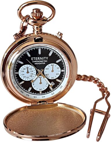 engraved pocket watch, Men's personalized gifts, Wedding, Graduation, Anniversary gift watch for him, laser engraved. (Rose Gold) in Saudi Arabia