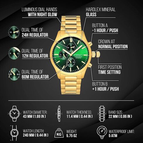 engraved watch. Personalized multi function wrist watch, men's gifts, engraved back cover. (Silver/blue dial) in Saudi Arabia