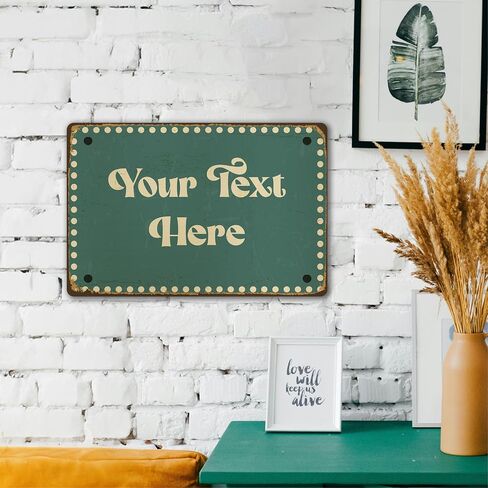 Rustic Custom Sign, Personalized Metal Sign Indoor or Outdoor Use, Make Your Own Sign 10x7, Customize Sign for Office, Business, Workplace in Saudi Arabia