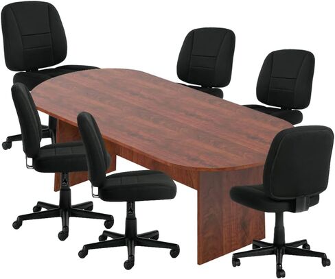 GOF 6ft ، 8ft ، 10fts Conference Table Set (G11343B) ، Dark Cherry ، Espresso ، Mahogany ، Walnut ، Artisan Gray (8 ft مع 6 كراسي ، الكرز الداكن) in Kuwait