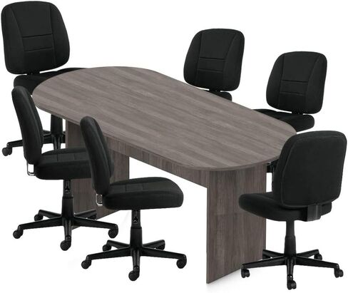 GOF 6ft ، 8ft ، 10fts Conference Table Set (G11343B) ، Dark Cherry ، Espresso ، Mahogany ، Walnut ، Artisan Gray (8 ft مع 6 كراسي ، الكرز الداكن) in Kuwait