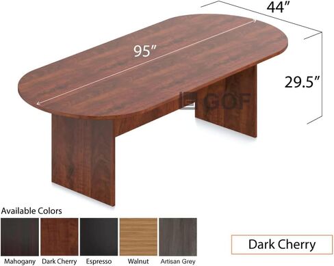 GOF 6ft ، 8ft ، 10fts Conference Table Set (G11343B) ، Dark Cherry ، Espresso ، Mahogany ، Walnut ، Artisan Gray (8 ft مع 6 كراسي ، الكرز الداكن) in Kuwait
