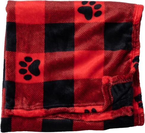 Pet Dog Cat بطانية Ultra Soft Fleece Fleece Paw Print Machine قابلة للغسل لدقة صناديق أسرة السفر (Symphony Purple Paw ، كبير) in Saudi Arabia