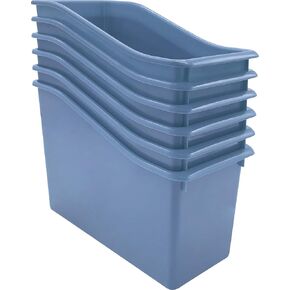 Teacher Created Resources Slate Blue Plastic Book Bin 6-Pack (TCR2088684)