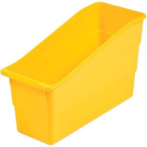 Fun Express Yellow Plastic Book Bins - Vertical Storage Interlocking Plastic Organizer for Home and Office Classroom Book Bin and Paper Storage - Educational Activities for Kids - 6 Pieces