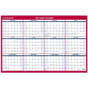 AT-A-GLANCE 2026 Erasable Calendar, Dry Erase Wall Planner, 36" x 24", Large, Vertical/Horizontal, Reversible, Includes Marker (PM262826)