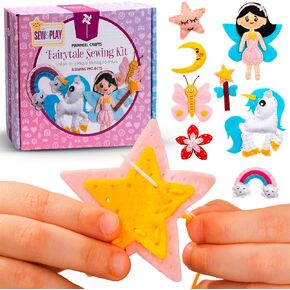 Pinwheel Crafts Beginner Sewing Kit for Kids Ages 5 6 7 8-12+ - Make Your Own Unicorn Purse Kids Sewing Kit - Play & Learn to Sew Craft Box, Girls & Boys Birthday Gifts