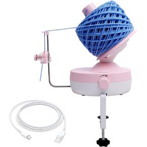 yocrefun electric inder inder ، inder inder inder tomatic inter for crocheting & knitting ، سرعة عديمة الخطوة ، سهلة الاستخدام ، صانع كعكة الغزل الكبير الكفاءة ، هدية مثالية لعشاق الغزل (الوردي)