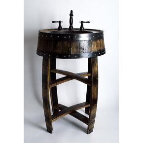 Bourbon Barrel Vanity with Stave Legs