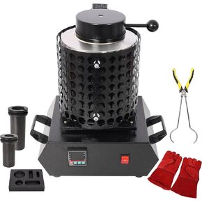 Gold Melting Furnace – 1 3kg Electric Digital Smelting Furnace, 1800w 1100 ° C (2012 ° F) Pid Kiln Kit For Casting Refining Gold Silver Aluminum Jewelry (110v, Black)