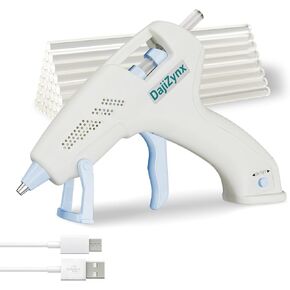 Cordless Hot Glue Gun Kit - 90s Fast Heating with 2600mAh Type-C Rechargeable Battery, Includes 30 Premium Glue Sticks (7x150mm) for DIY Crafts, Home Repairs, Gift Making & Creative Projects