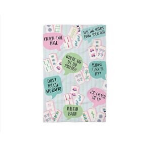 Mahjong Tile Sayings Kitchen Towel – Waffle Weave, Lint-Free, Super Absorbent, Fun Mahjong Gift Mahjong-themed Mahh-jong