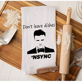 Don't Leave Dishes N Sync, Justin JT, Timberlake, N*SYNC Gifts, In Sink Kitchen Dish Towel, Gift for Best Friend, Boy Band
